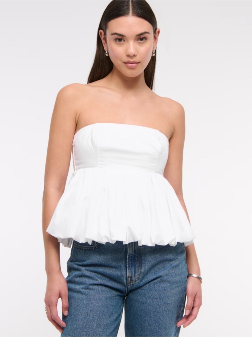 Abercrombie & fitch strapless bubble blouse size small